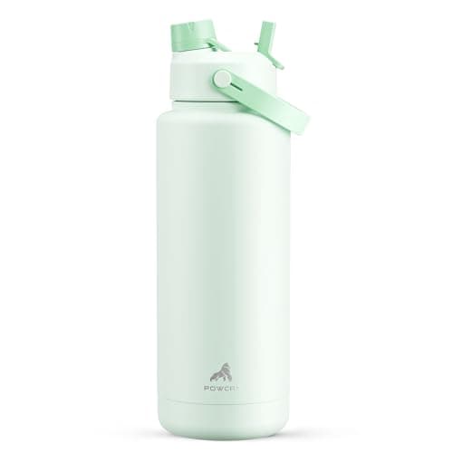 Cotton Candy 64 oz Insulated Stainless Steel Water Bottle, Cold 24H, Leak-Proof, Straws Included — Mint