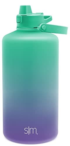 Summit Collection 1 Gallon Tropical Seas Tritan Water Bottle with Motivational Markers & Silicone Straw Lid