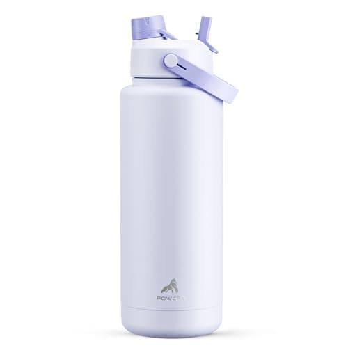 Cotton Candy 64 oz Insulated Stainless Steel Water Bottle, Cold 24H, Leak-Proof, Straws Included — Lupine