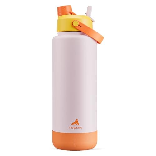 Cotton Candy 64 oz Insulated Stainless Steel Water Bottle, Cold 24H, Leak-Proof, Straws Included — Peach Punch