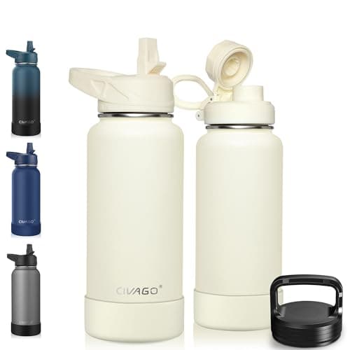 CIVAGO 128 oz Insulated Water Bottle, Black — Classic Ivory