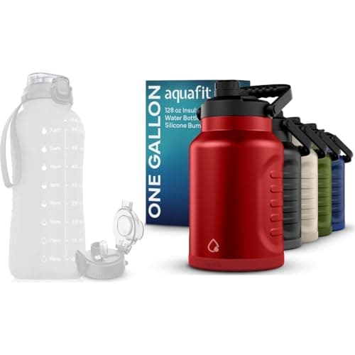 AQUAFIT 64oz Insulated Water Bottle with Time Marker & 2in1 Lid