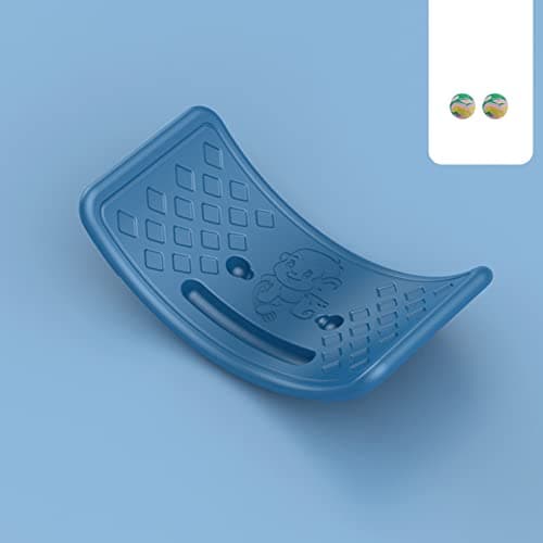 Seesaw Balance Board for Kids, Teens, Adjustable Plastic with Elastic Ball (Blue)