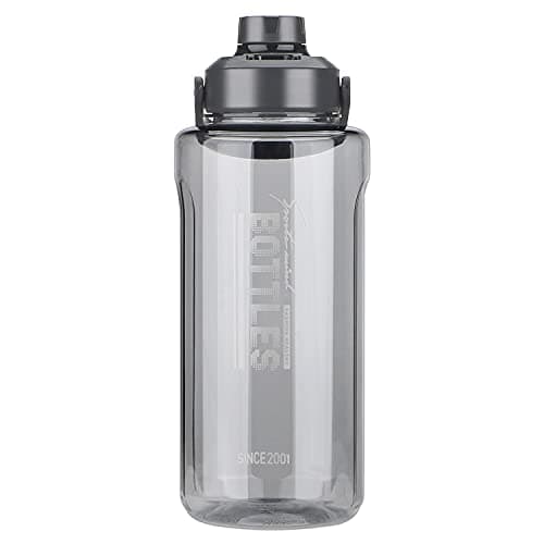 Grey BPA Free 64oz Leak Proof Water Bottle with Strainer for Gym and Outdoor Sports
