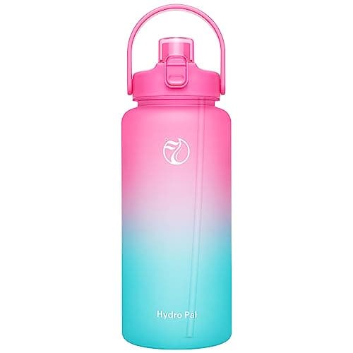 Motivational Half Gallon Water Bottles with 2 Straws and Time Marker — Sweet Peach