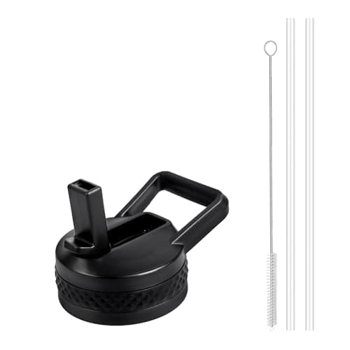 Replacement Straw Lid for Hydro Flask Wide Mouth Bottle — Black