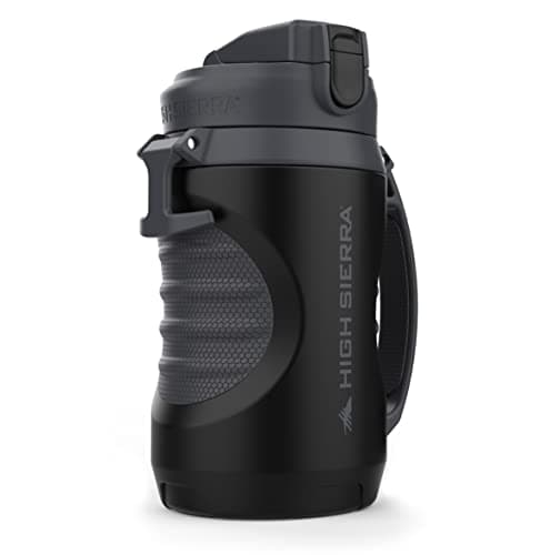 High Sierra BPA Free 64 OZ Insulated Water Jug, Silicone Spout, Keeps Cold for Hours, Black
