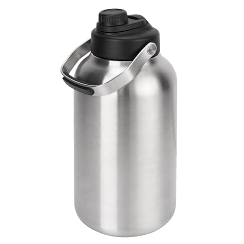 128oz Insulated Stainless Steel Water Bottle, BPA-Free, Black Handle for Sports & Travel — Stainless