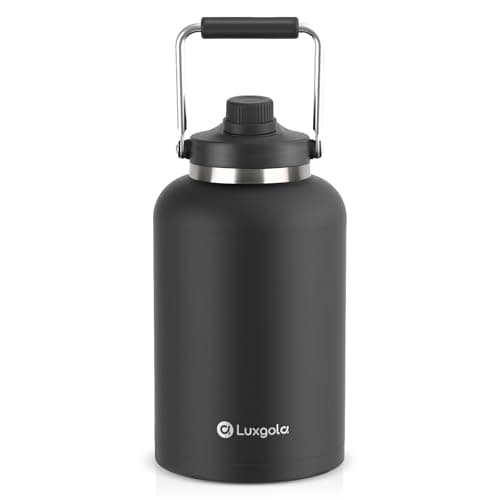 128 oz Insulated Stainless Steel Water Bottle - Sweat Proof, Great for Travel, Hiking & Camping - Black