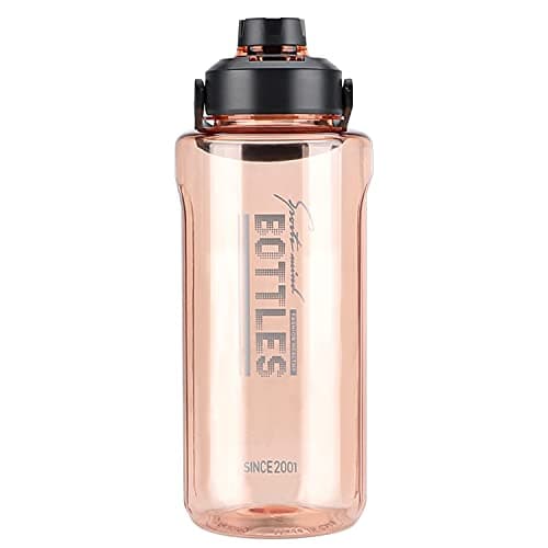 Grey BPA Free 64oz Leak Proof Water Bottle with Strainer for Gym and Outdoor Sports — orange