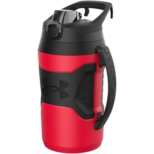 Under Armour Insulated Half Gallon Water Bottle, 64oz Leak Resistant Jug with Handle — Red