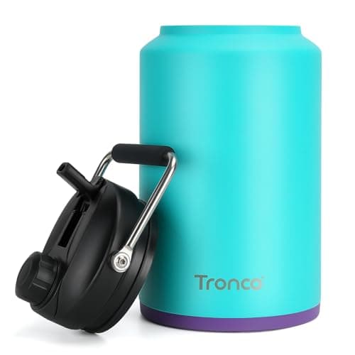 Tronco 1 Gallon Stainless Steel Water Jug, Cold 48 Hrs, BPA Free — Teal Blue