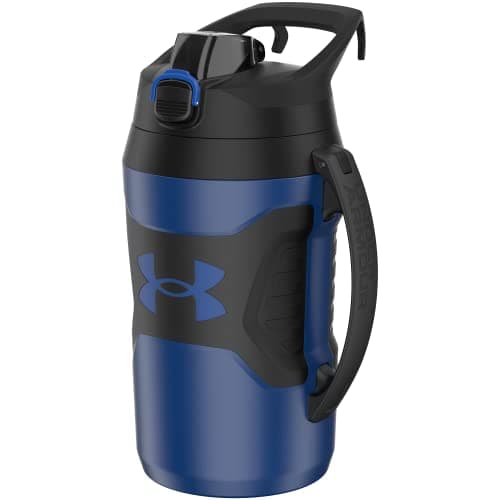 Under Armour Insulated Half Gallon Water Bottle, 64oz Leak Resistant Jug with Handle — Royal/Black