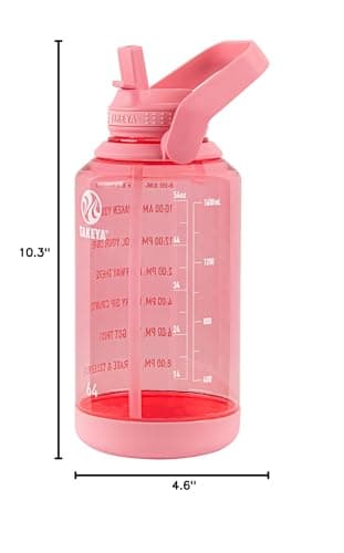 Takeya Flutter Pink 64oz Tritan Bottle with Straws and Handle