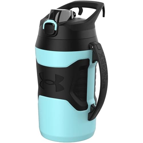 Under Armour Insulated Half Gallon Water Bottle, 64oz Leak Resistant Jug with Handle — Breeze Blue