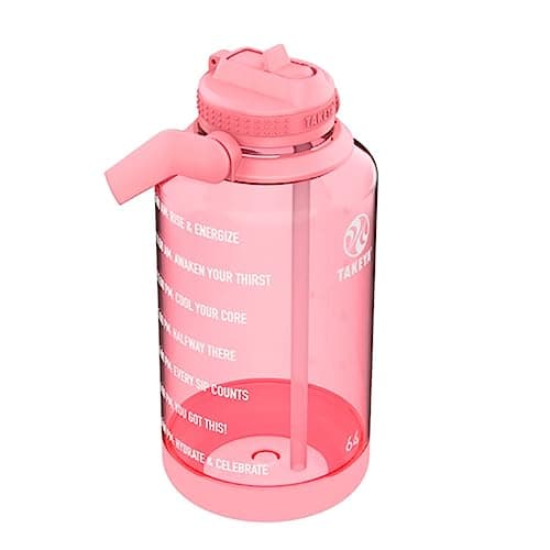 Takeya Flutter Pink 64oz Tritan Bottle with Straws and Handle