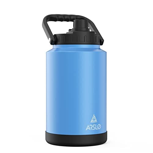 One Gallon Insulated Stainless Steel Water Jug with Handle — Blue