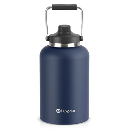 128 oz Insulated Stainless Steel Water Bottle - Sweat Proof, Great for Travel, Hiking & Camping - Black — Dark Blue