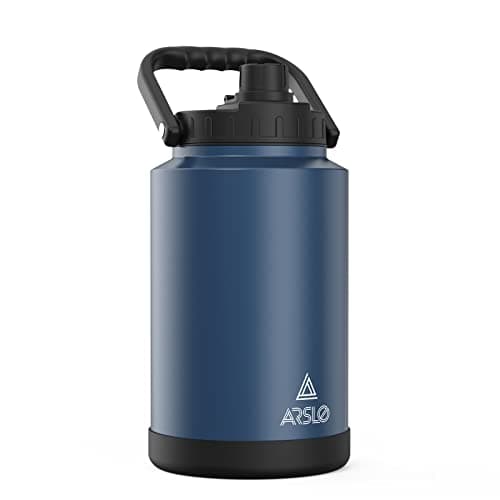 One Gallon Insulated Stainless Steel Water Jug with Handle — Dark Blue