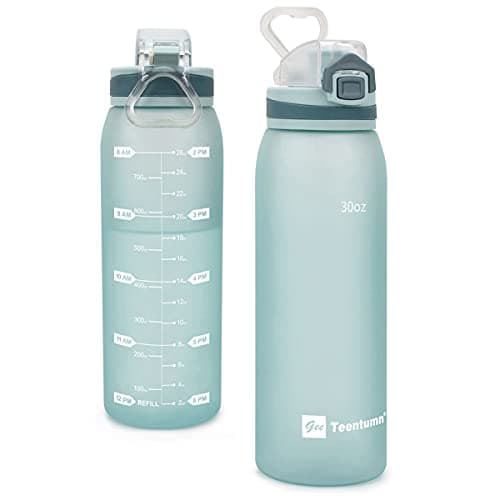 30oz Durable Time Marker Water Bottle for Gym Workouts and Travel