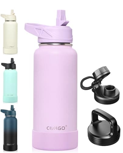 CIVAGO 128 oz Insulated Water Bottle, Black — Classic Lavender