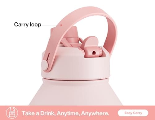 Cotton Candy 64 oz Insulated Stainless Steel Water Bottle, Cold 24H, Leak-Proof, Straws Included