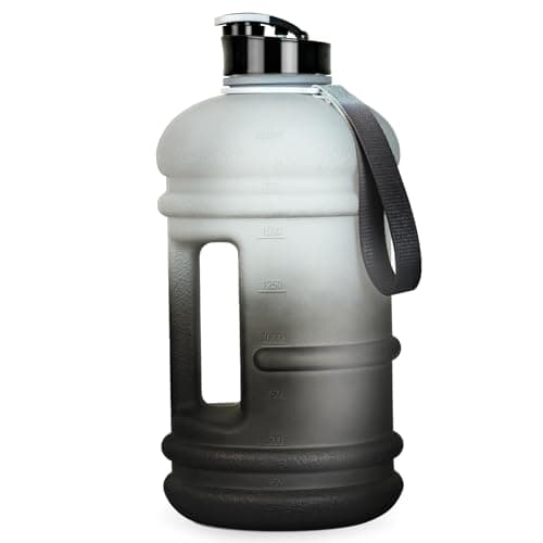 TOOFEEL 2 Liter BPA Free Water Bottles - Matte Black, Ideal for Gym and Reusable Sports Drink Container — Black and White