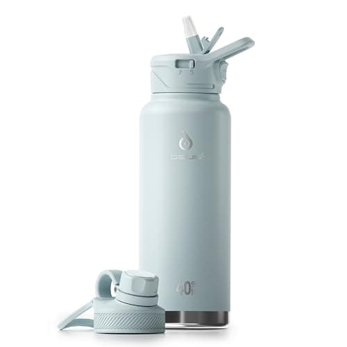 Ideus Insulated Stainless Steel Water Bottle, 64oz Gray for Hiking and Biking — Light Blue