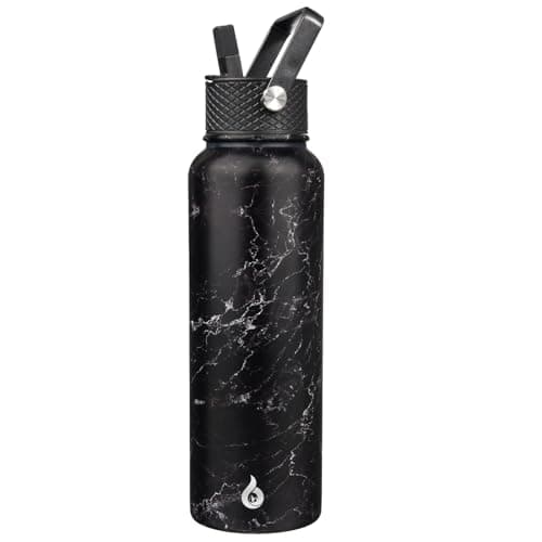 BJPKPK Insulated 64oz Water Bottles with Straw Lid & Paracord Handle, Thermos for Hot & Cold Liquid, Navy Blue — New-Midnight