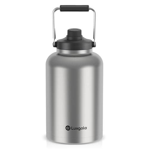 128 oz Insulated Stainless Steel Water Bottle - Sweat Proof, Great for Travel, Hiking & Camping - Black — Stainless Steel