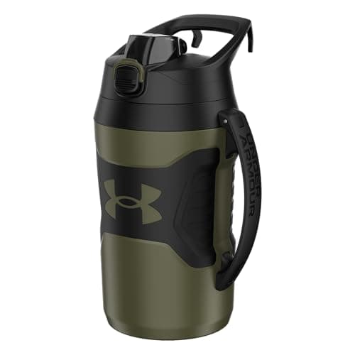 Under Armour Insulated Half Gallon Water Bottle, 64oz Leak Resistant Jug with Handle — Marine OD Green