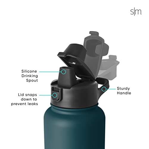 Summit Collection 1 Gallon Tropical Seas Tritan Water Bottle with Motivational Markers & Silicone Straw Lid
