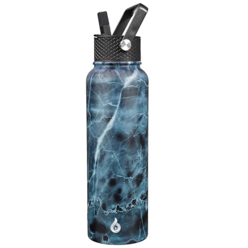 BJPKPK Insulated 64oz Water Bottles with Straw Lid & Paracord Handle, Thermos for Hot & Cold Liquid, Navy Blue — New-Ocean