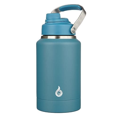 BJPKPK Insulated 1 Gallon Water Bottle, 128oz BPA Free Jug with Metal Handle & Lid, Stainless Steel Thermos for Gym, Spo — Navy Blue
