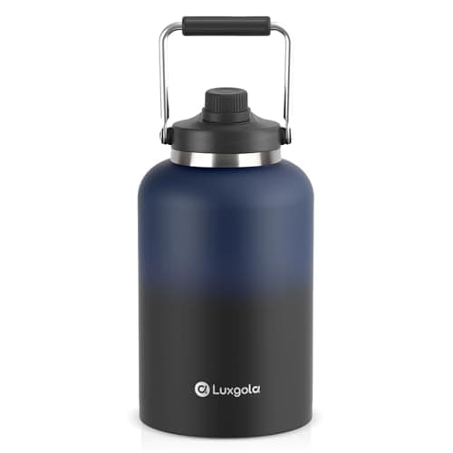 128 oz Insulated Stainless Steel Water Bottle - Sweat Proof, Great for Travel, Hiking & Camping - Black — Blue&Black