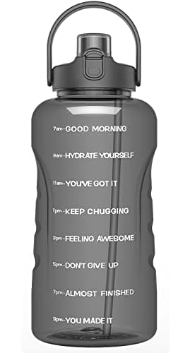 HydroPal 1 Gallon Water Bottle with Straw, BPA Free, Gym Fitness Camp — Graphite