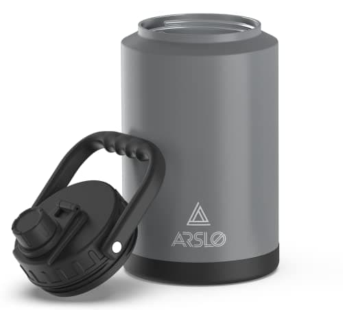 One Gallon Insulated Stainless Steel Water Jug with Handle — Graphite