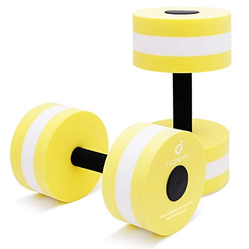 2 Pack Water Aerobics Dumbbells - Pool Fitness Resistance Equipment for Weight Loss — Yellow