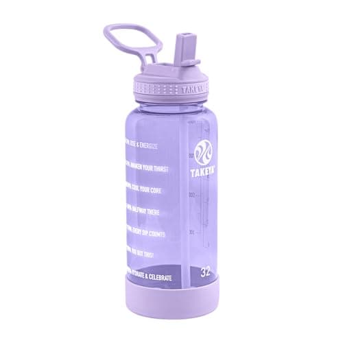 Takeya Flutter Pink 64oz Tritan Bottle with Straws and Handle — Vivacity Purple