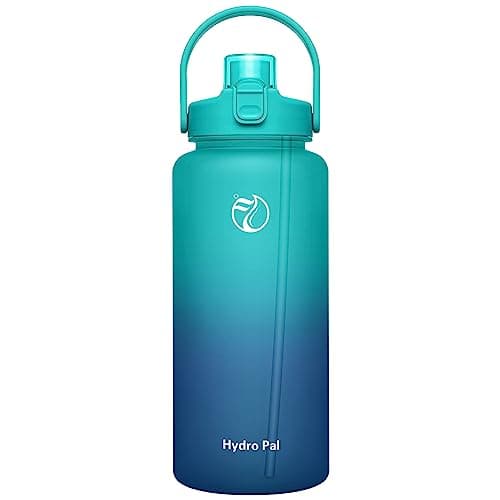 Motivational Half Gallon Water Bottles with 2 Straws and Time Marker — Azure Crystal