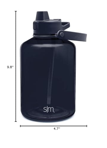 Summit Collection Deep Ocean Tritan Water Bottle, 64 oz Push Button Straw Lid