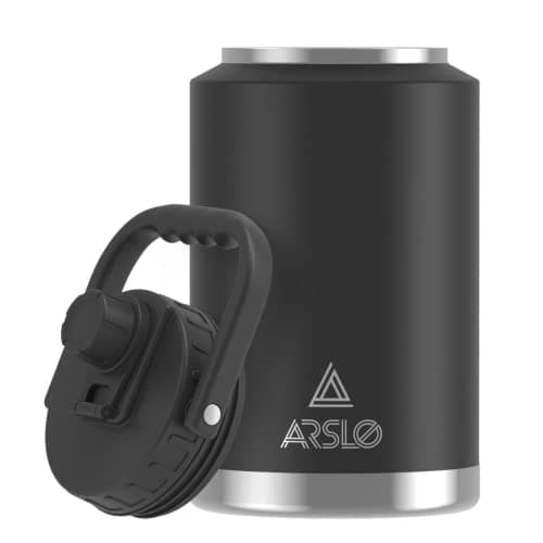 One Gallon Insulated Stainless Steel Water Jug with Handle — Black(GD)