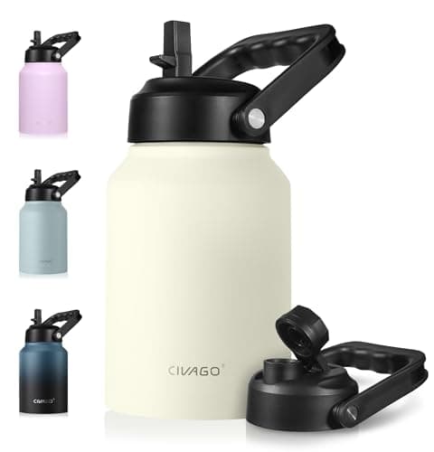 CIVAGO 64 oz Insulated Water Bottle, Navy Blue — Cream