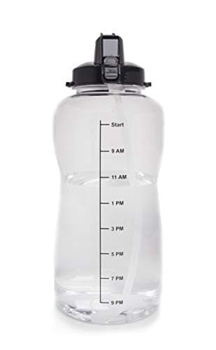 Gallons128oz Water Bottle with Straw, Motivational Hydration Goals BPA Free