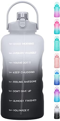 1 Gallon Water Bottle with Straw and Times to Drink Motivational, BPA Free Gym Bottle