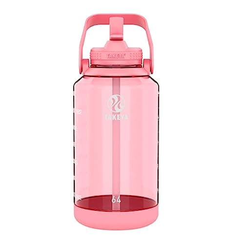 Takeya Flutter Pink 64oz Tritan Bottle with Straws and Handle
