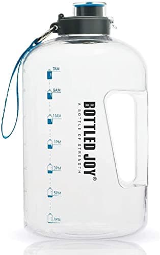 1 Gallon Leak-proof BPA FreeReusable Water Jug with Handle and Time Marker — Clear