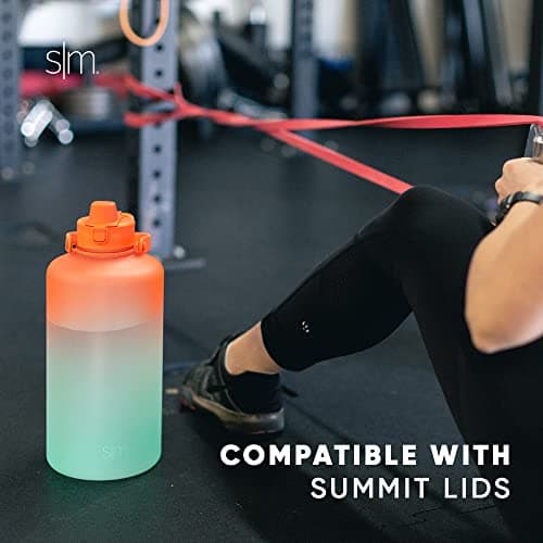 Summit Collection 1 Gallon Tropical Seas Tritan Water Bottle with Motivational Markers & Silicone Straw Lid