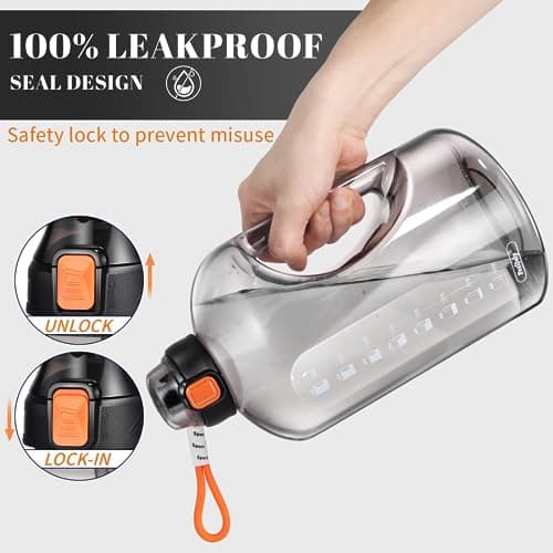 128 oz BPA Free Leak Proof Water Bottle with Straw for Fitness Gym Camping