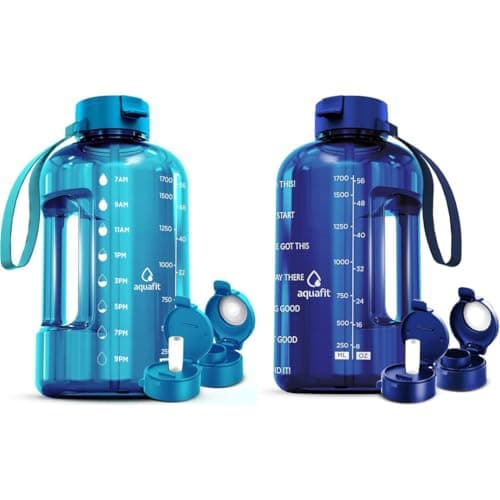 AQUAFIT 2-Pack 64 oz BPA Free Water Bottles With Straw Handle